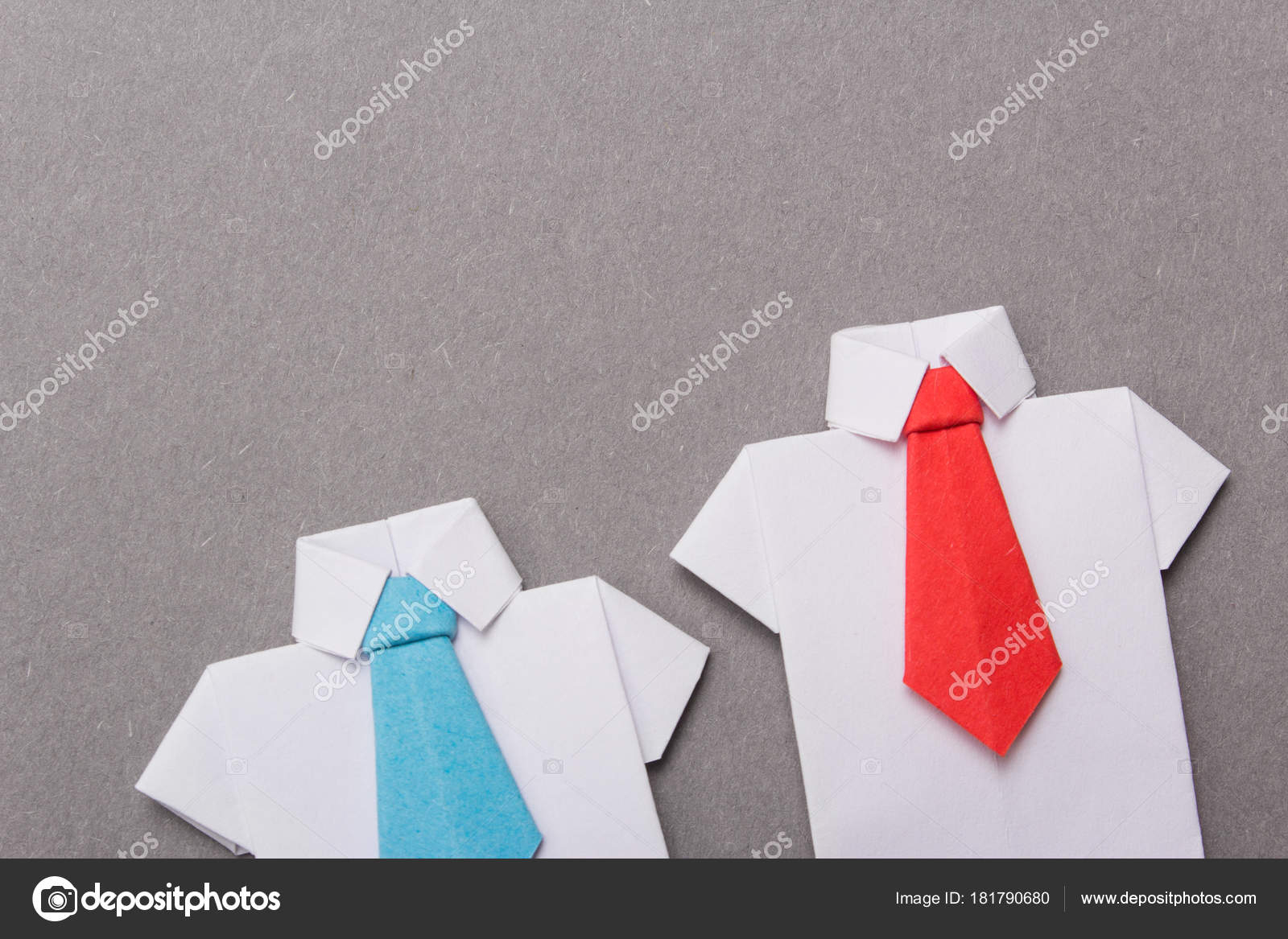 Origami Shirt And Tie Office Workers Shirt Tie Made Paper Origami Copy Space Text Stock