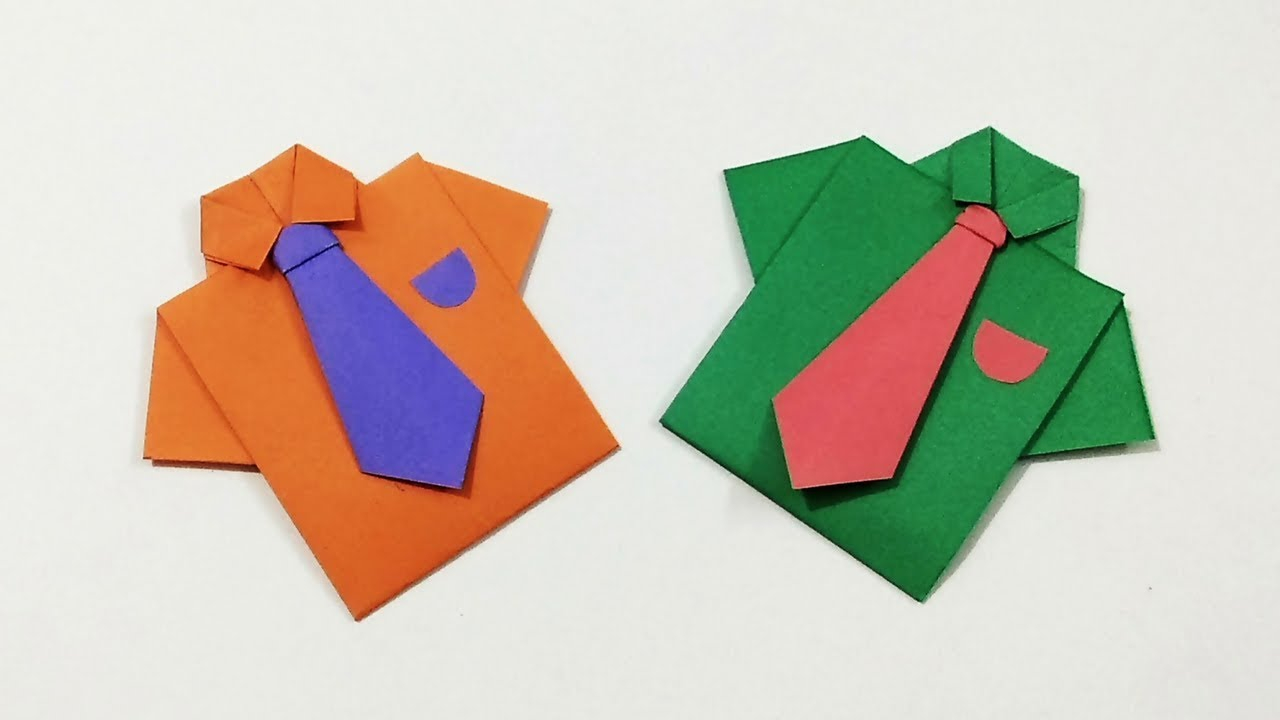 Origami Shirt And Tie Origami Shirt With Tie How To Make A Paper Shirt And Tie Kids Crafts Craftastic