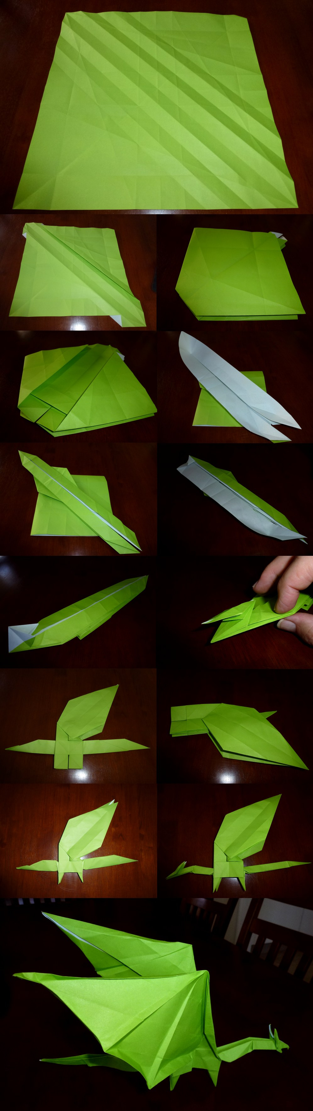 Origami Simple Dragon Shuki Kato 554 4365 Shuki Katos Simple Dragon Setting The Crease