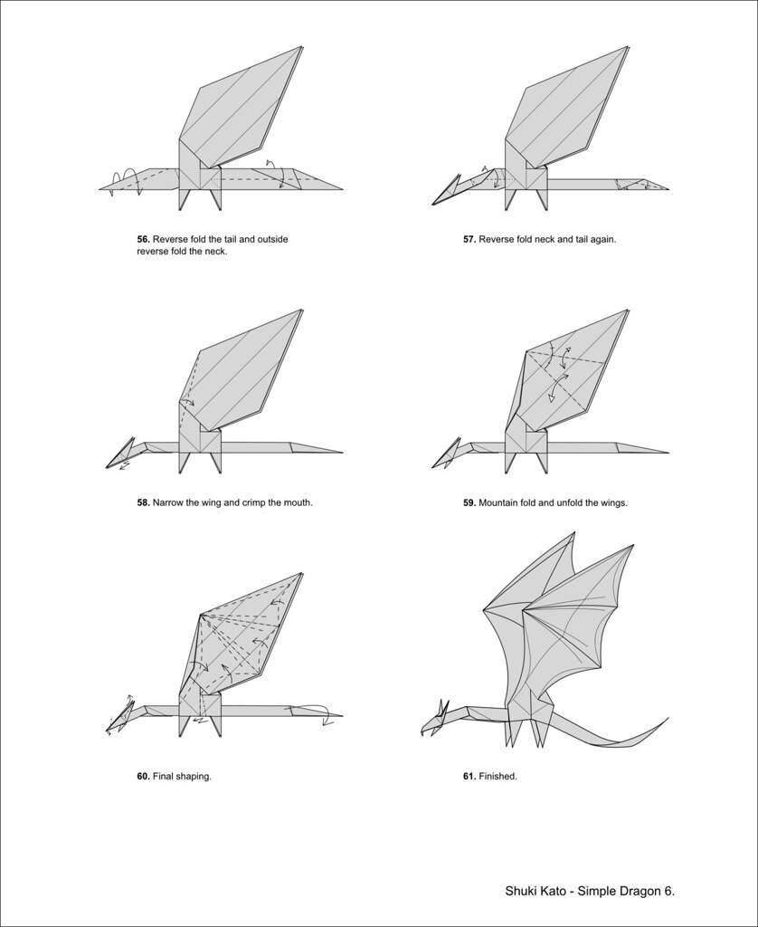 Origami Simple Dragon Shuki Kato Simple Dragon Diagrams Once Upon A Time I Promised To Mak Flickr