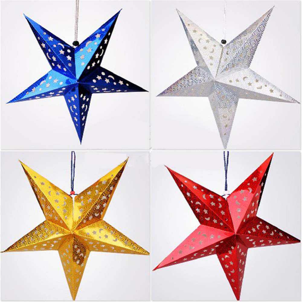 Origami Star Decorations Us 165 30cm Paper Star Decorations Colorful Christmas Bar Ceiling Lampshade Decor Xmas New Year Festival Party Decoratives In Christmas From Home