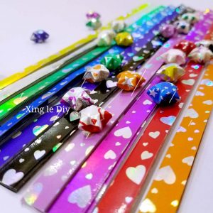 Origami Star Paper Strips Us 15 90pcs Cute Folding Kit Lucky Origami Heart Diy Pearl Shine 10 Colors Wish Star Paper Strips Papers Crafts Paper Material Gift In Craft Paper