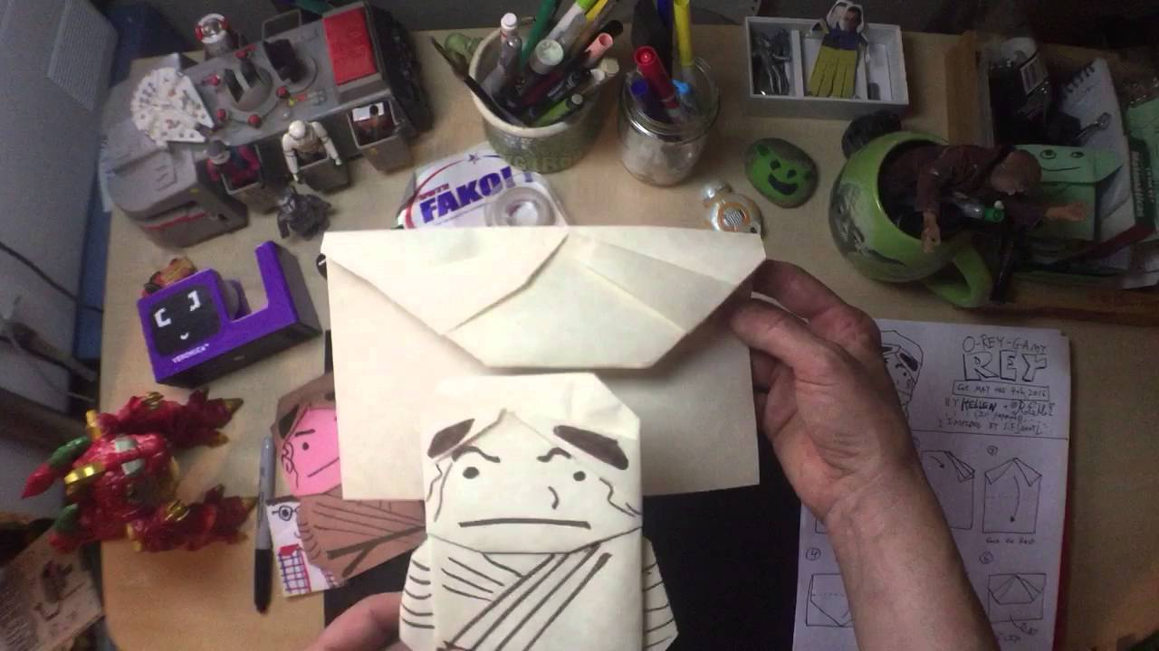 Origami Star Wars Characters How To Fold Star Wars Origami Rey New Instructions From Origami Yoda Author Tom A