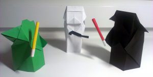 Origami Star Wars Characters Origami Star Wars Characters Yoda Darth Vader And A Stormtrooper