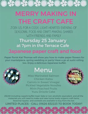 Origami Sushi Menu Devon Guild On Twitter Our Next Craft Cafe Evening Food
