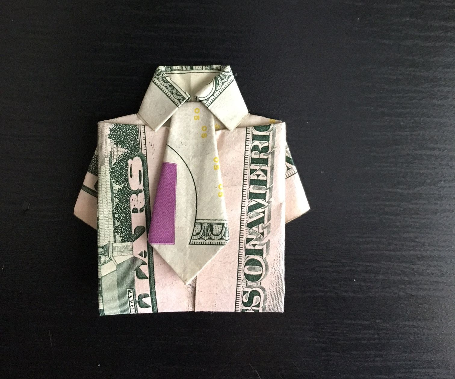 Origami T Shirt With Tie Dollar Bill Origami Shirt Tie 14 Steps With Pictures