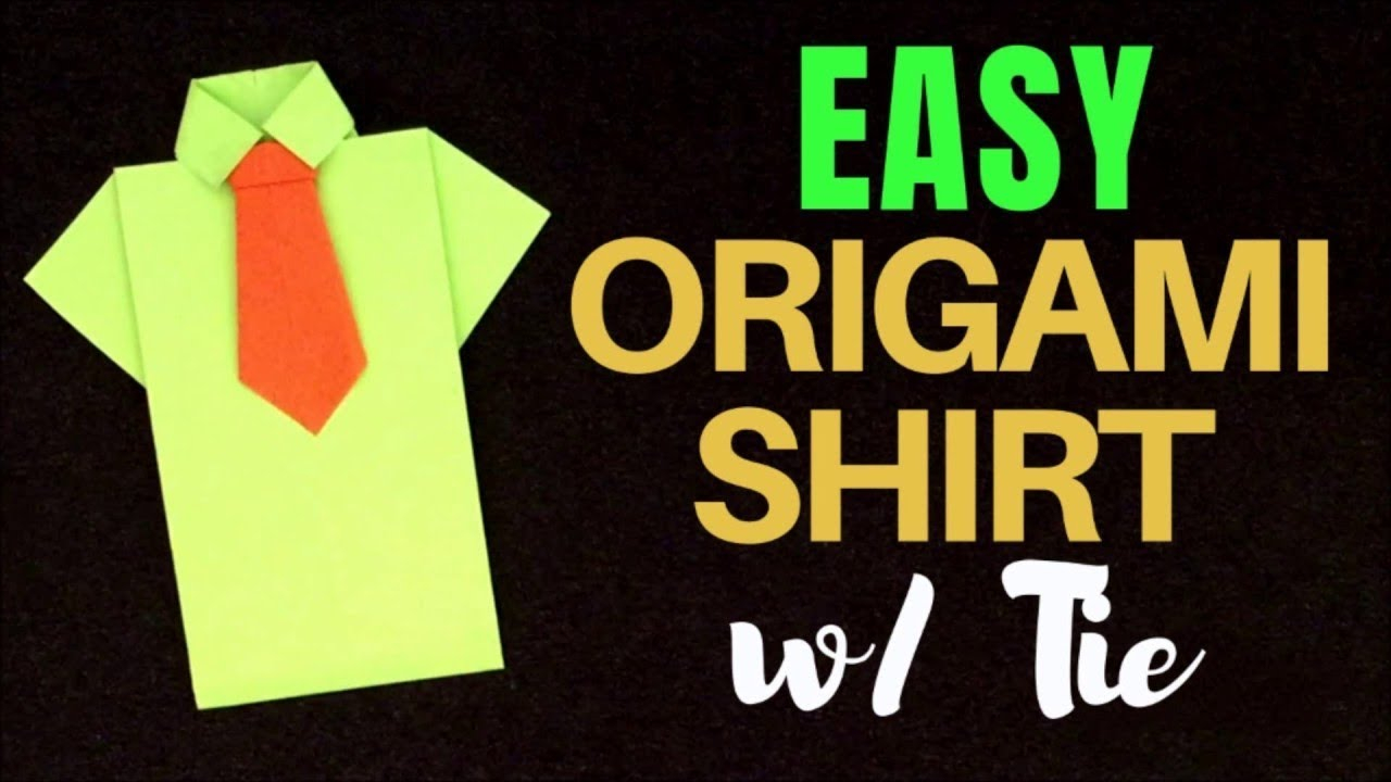 Origami T Shirt With Tie Easy Origami Shirt W Tie How To Make Paper Tee With Tie Diy Origami Tutorial For Beginners