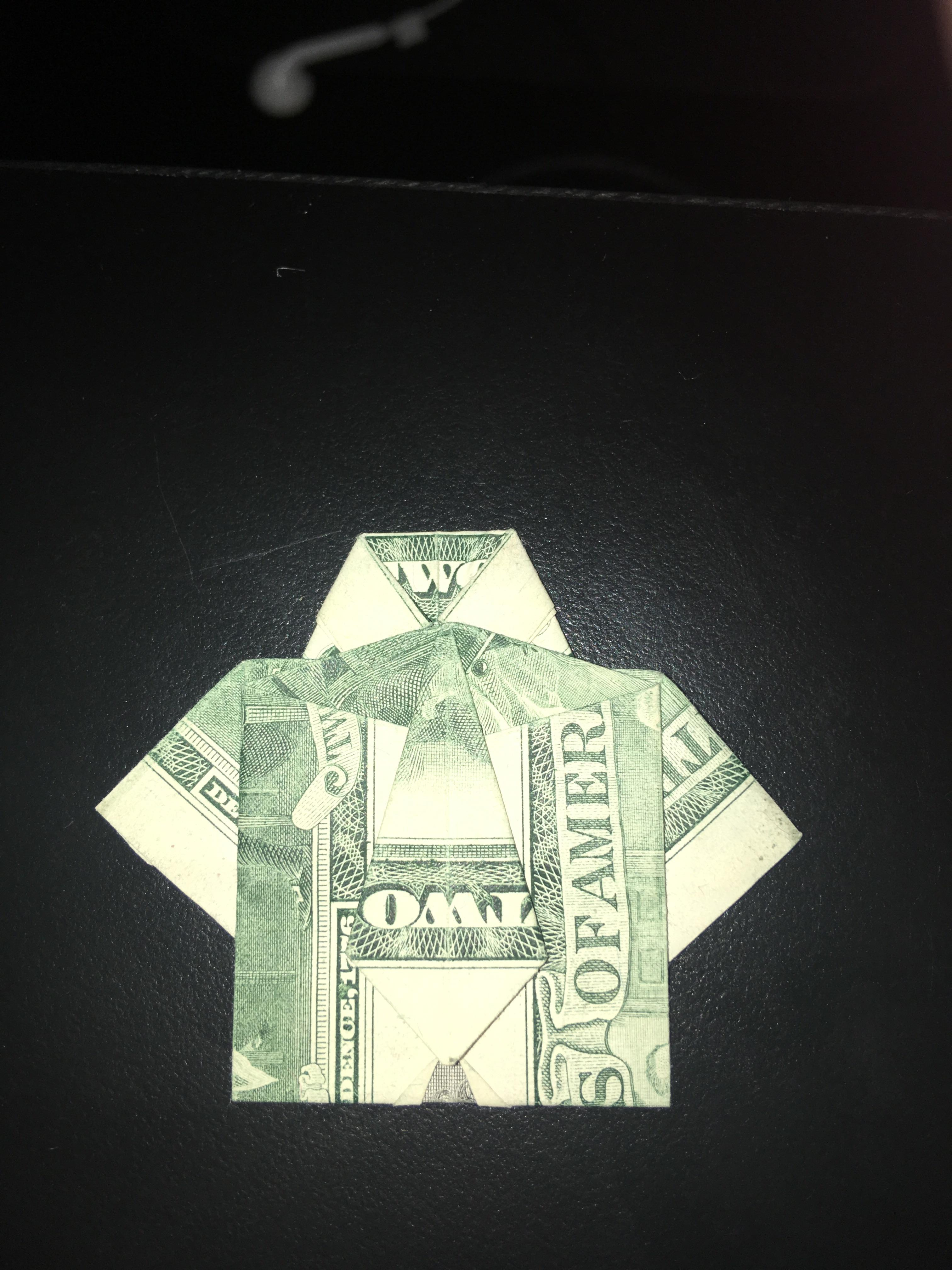 Origami T Shirt With Tie Fold Dollar Into Shirt And Tie Azrbaycan Dillr Universiteti