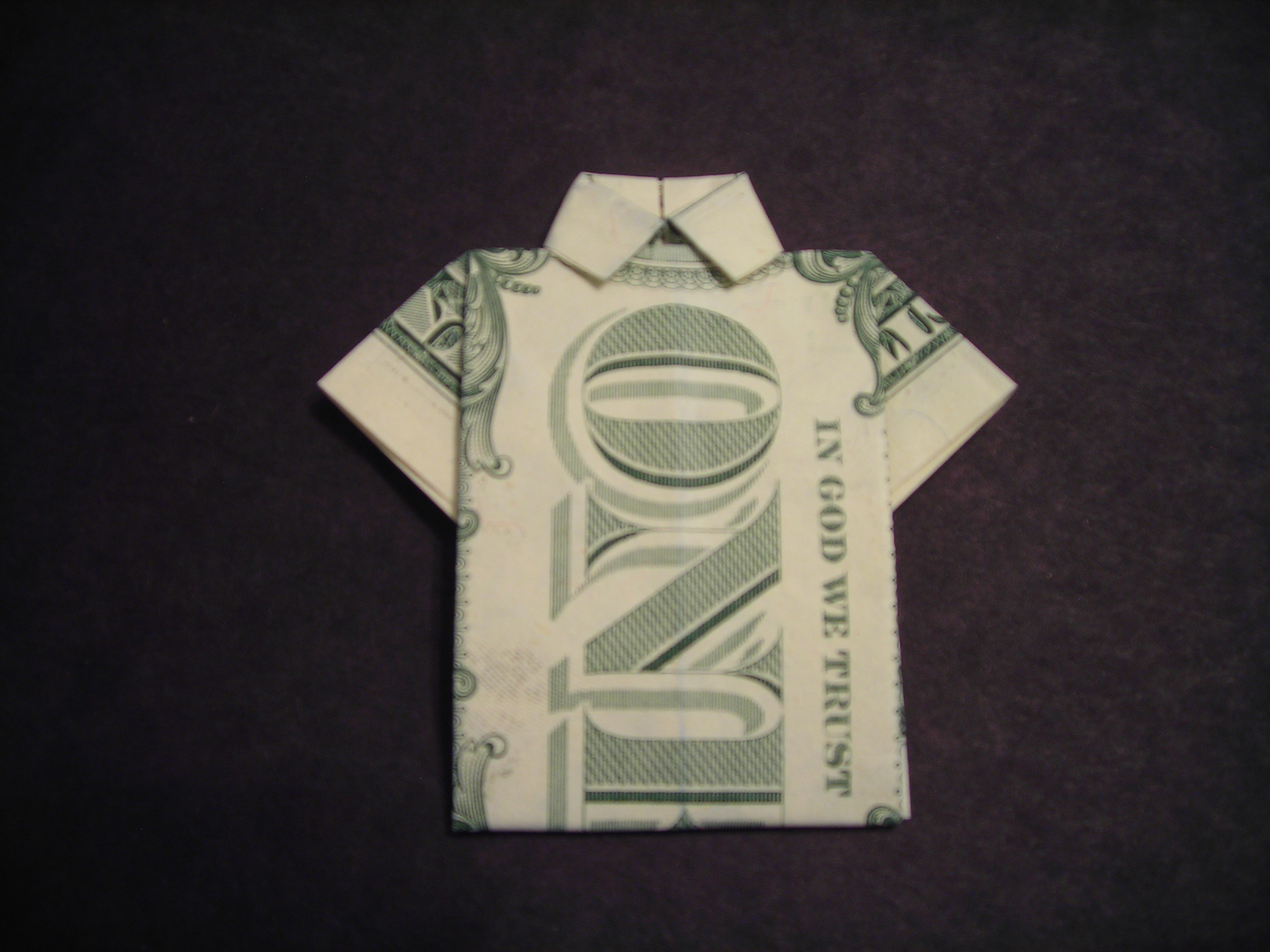 Origami T Shirt With Tie How To Fold A Dollar Bill Shirt 6 Steps