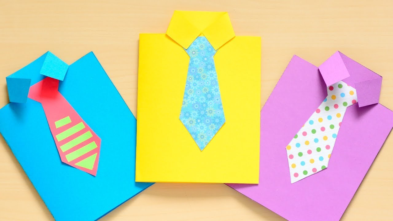 Origami T Shirt With Tie How To Make A Fathers Day Shirt Card Fun Paper Craft For Kids