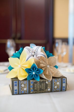 Origami Wedding Centerpieces Paper Flower Wedding Centerpiece Origami Flowers And Lilies Made To Order One Of A Kind Wedding Decor Your Favorite Book Color Scheme
