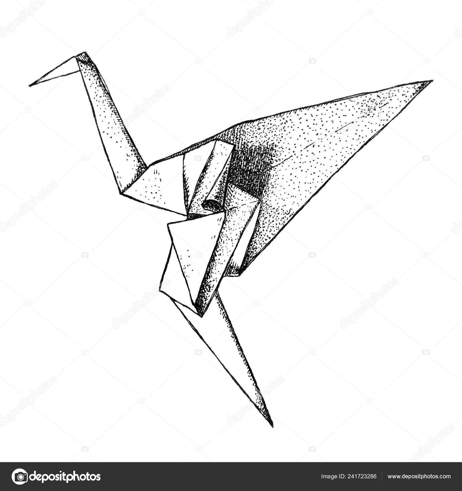 Paper Bird Origami Origami Crane Isolated Background East Art Origami Paper Bird Hand