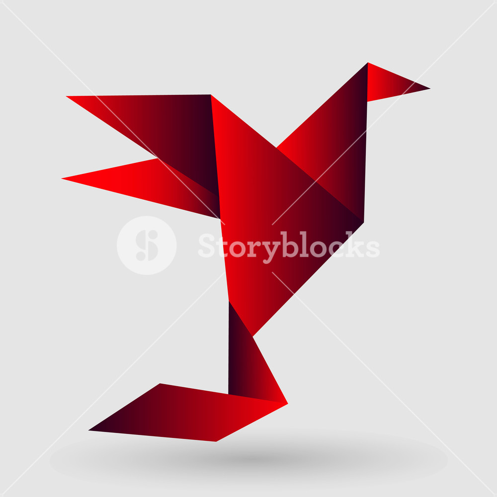 Paper Bird Origami Origami Paper Bird On Abstract Background Vector Illustration