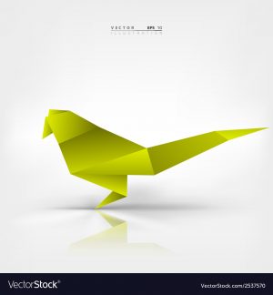 Paper Bird Origami Origami Paper Bird On Abstract Background Vector Image On Vectorstock