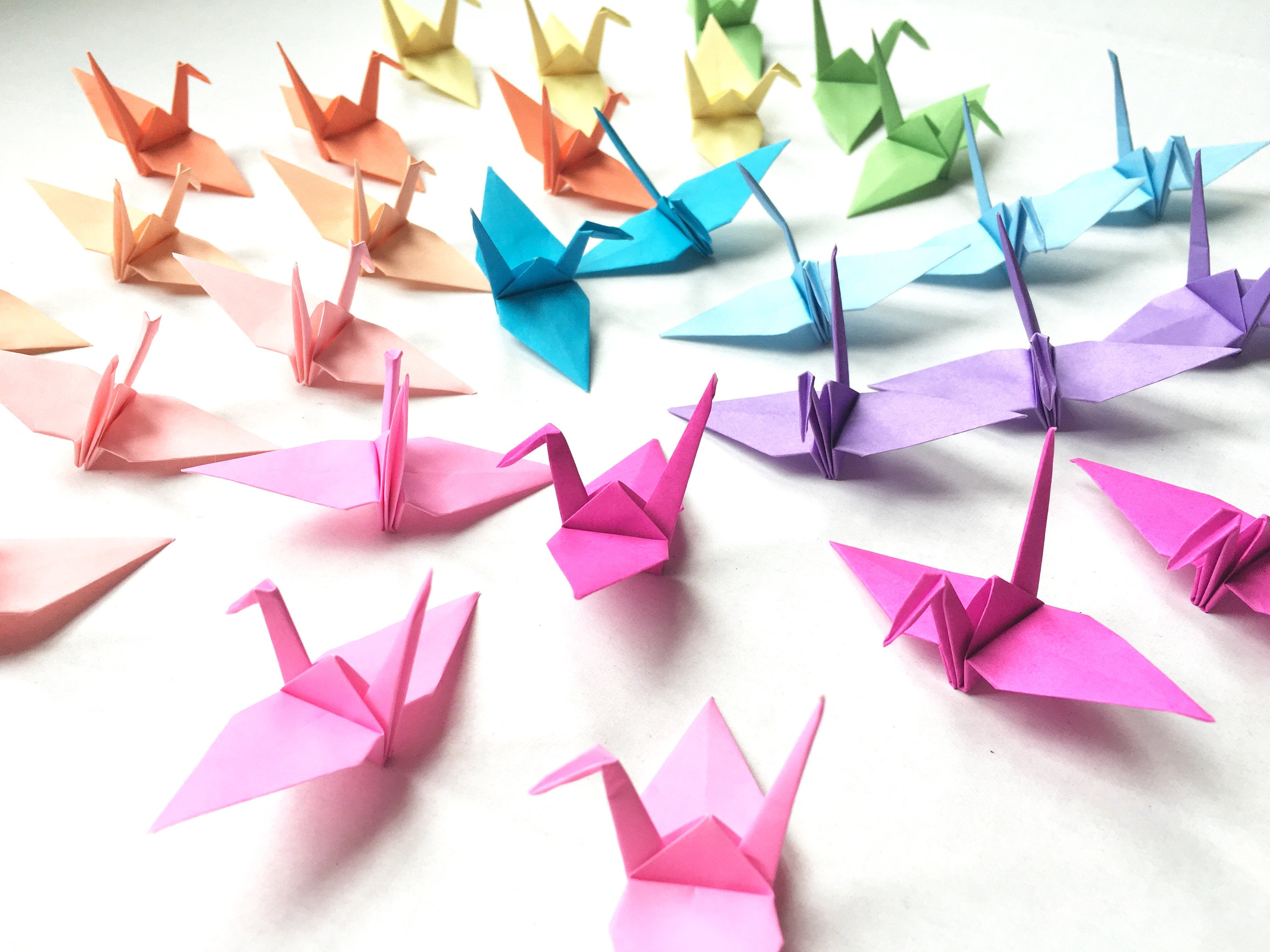 Paper Crane Origami 100 Pastel Colored Japanese Origami Crane Paper Crane Origami Cranes Paper Cranes