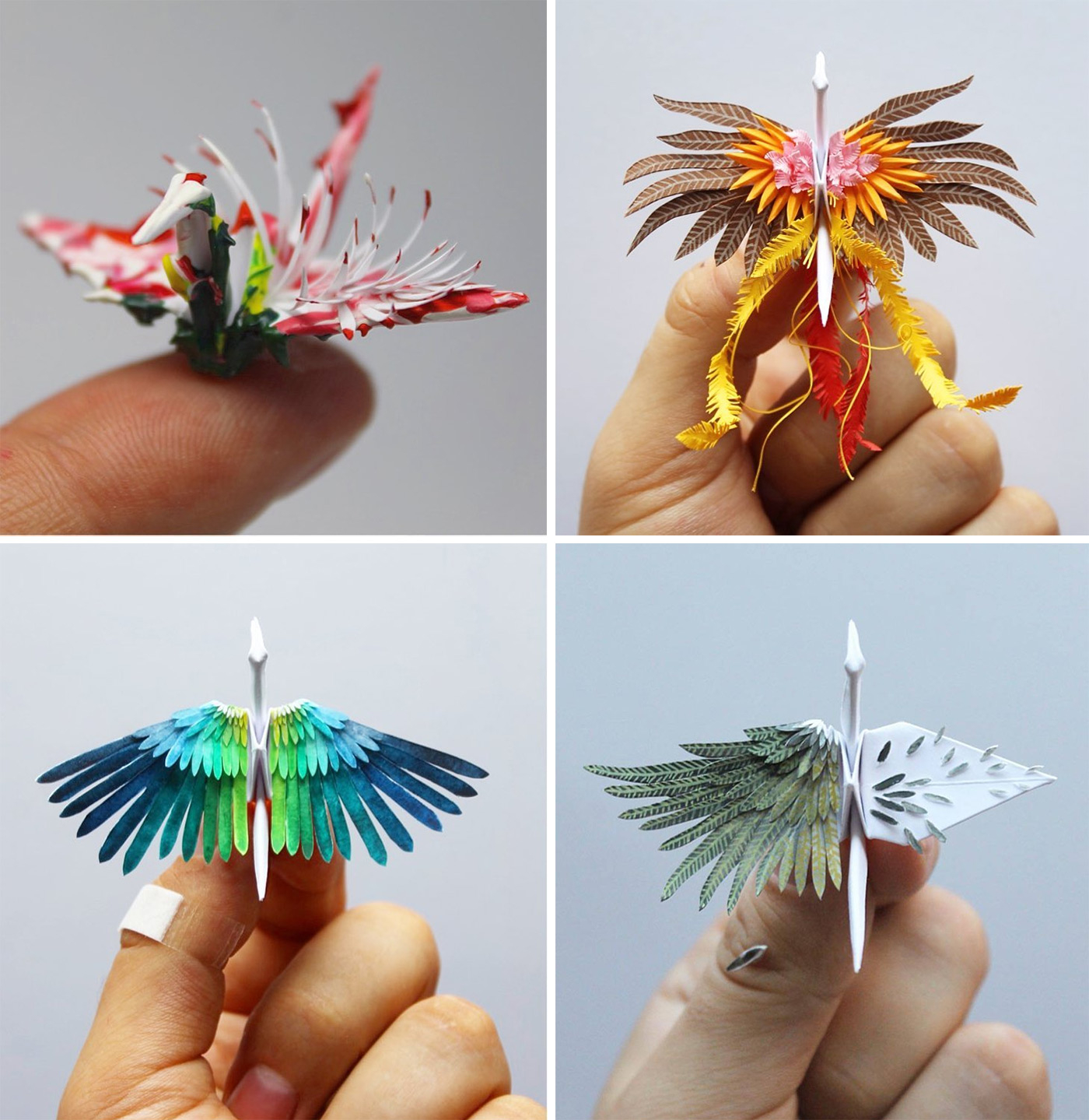 Paper Crane Origami Cristian Marianciuc Creates A New Decorated Origami Paper Crane