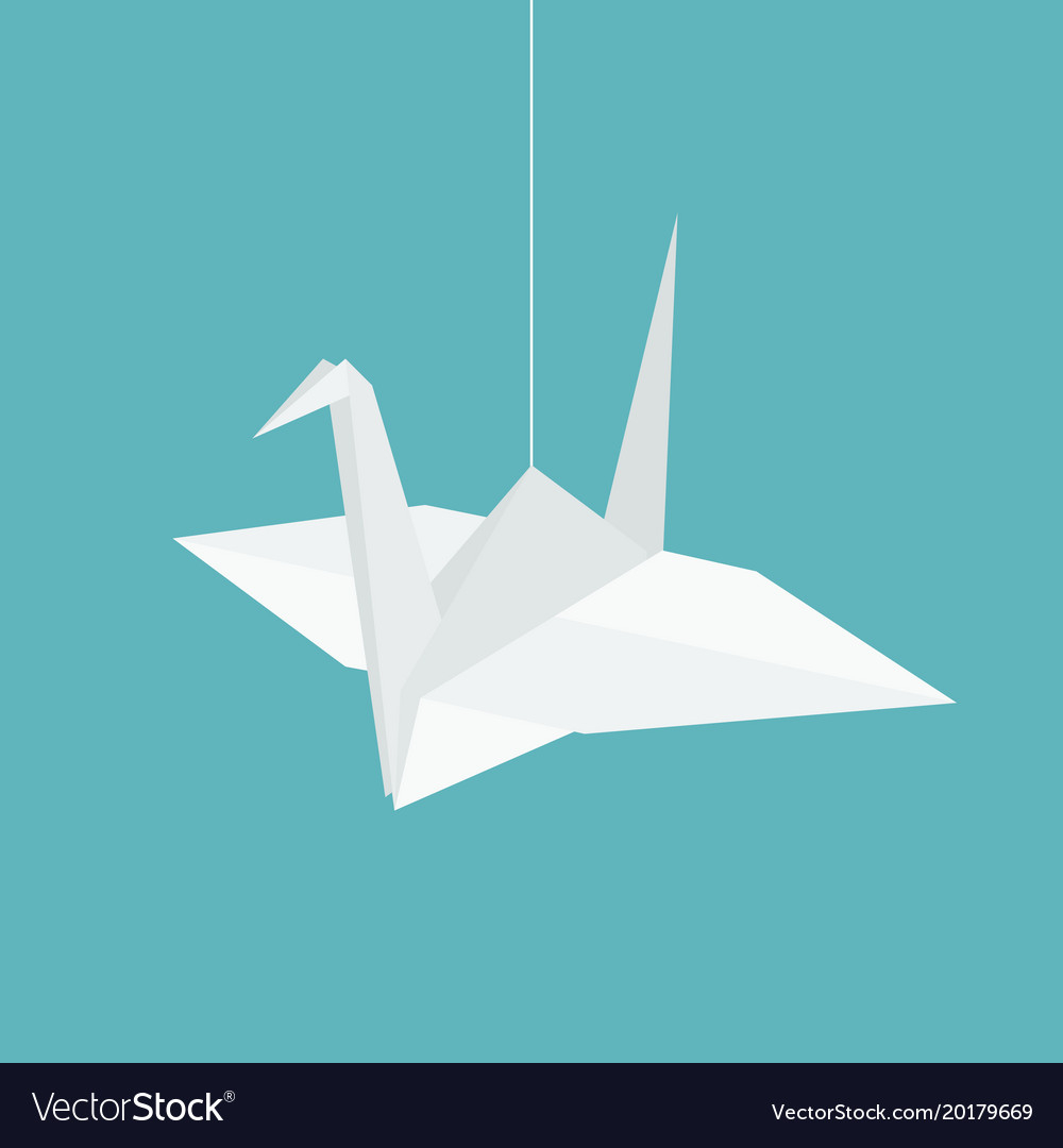 Paper Crane Origami Hanging Origami Paper Cranes In Flat Design