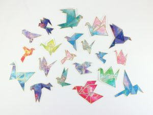 Paper Crane Origami Paper Crane Origami Gold Foil Washi Stickers