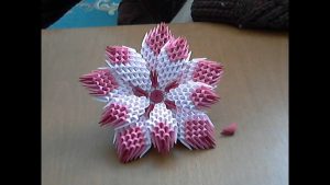 Paper Flower Origami 3D Model 3d Origami Flower Tutorial Model1