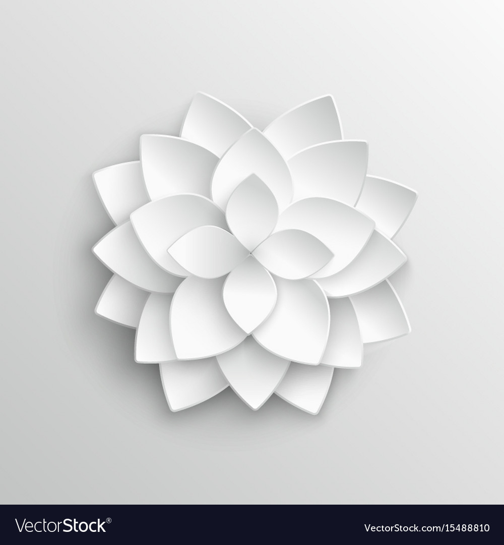 Paper Flower Origami 3D Model White Paper 3d Lotus Flower In Origami Style