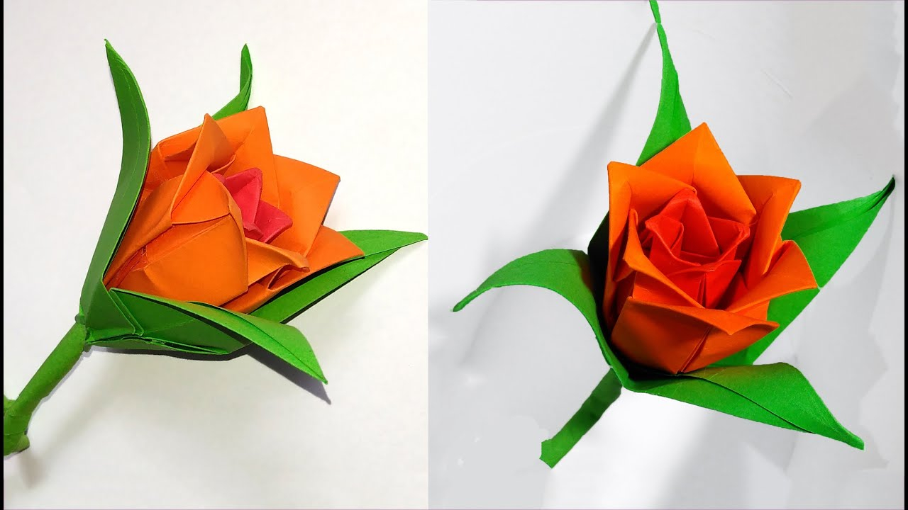 Paper Rose Origami Diy Paper Rose In Origami Style Easy Paper Rose
