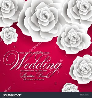 Paper Rose Origami Vector Paper Flower Origami Rose Wedding Invitation Floral Template