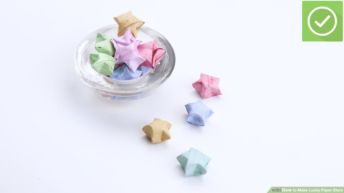 Paper Star Origami How To Make Lucky Paper Stars 7 Steps With Pictures Wikihow