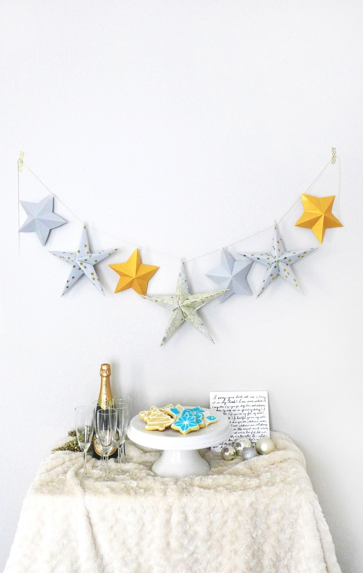 Paper Star Origami Origami Star Paper Garland Tutorial Simple Holiday Wall Decoration