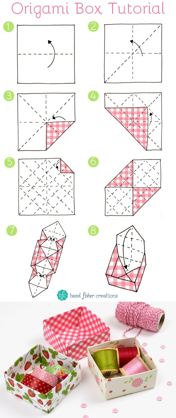 Printable Origami Box Instructions Hazel Fisher Creations Origami Box Tutorial
