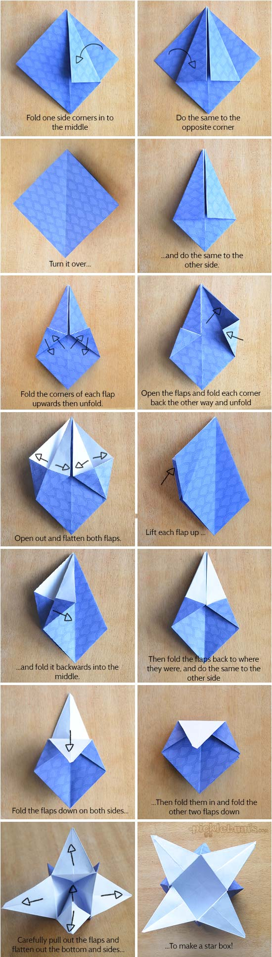 Printable Origami Box Instructions Origami Star Boxes With Printable Origami Paper Picklebums