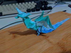 Printer Paper Origami Fiery Dragon Kade Chan Folded Me On Painted Printer Paper