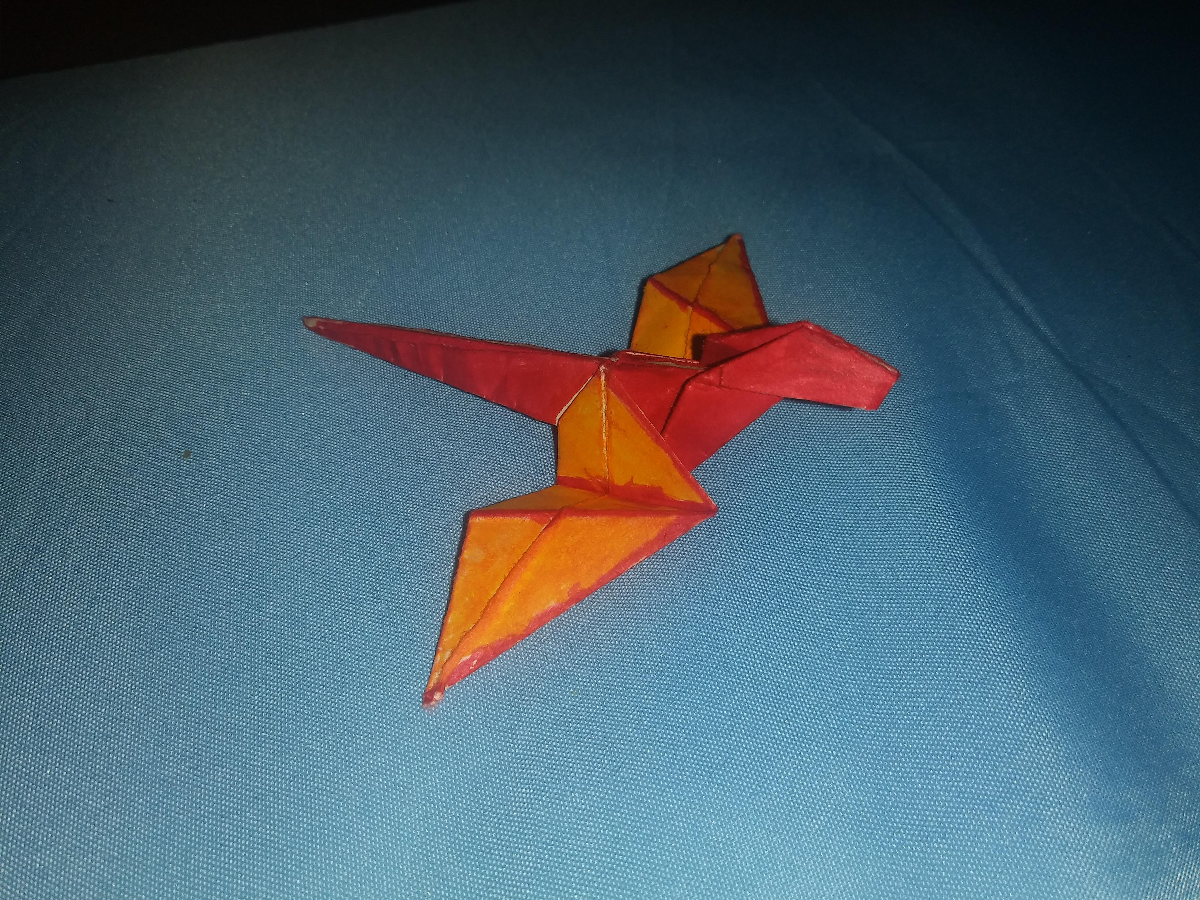 Printer Paper Origami I Made Peril Into Origami Took About 3 Hours Including The Coloring