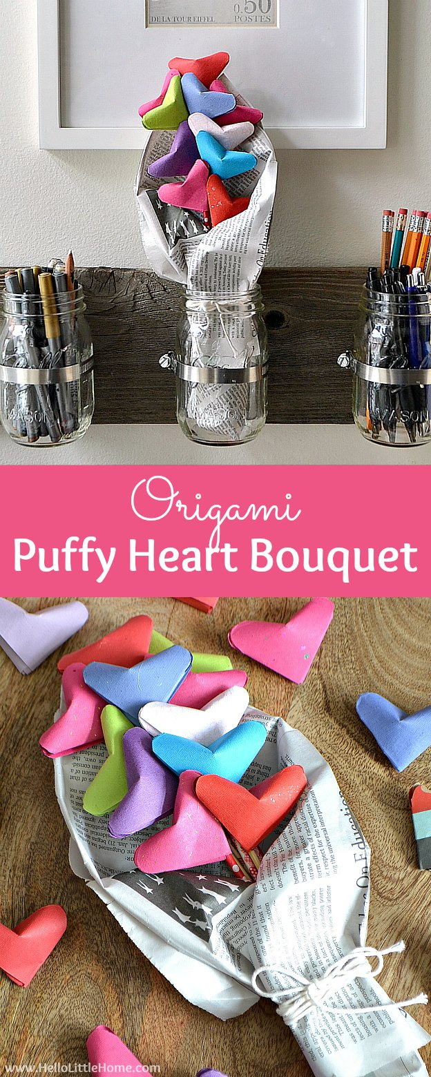 Puffy Heart Origami Origami Puffy Heart Bouquet Valentines Day Gifts From Bambeco