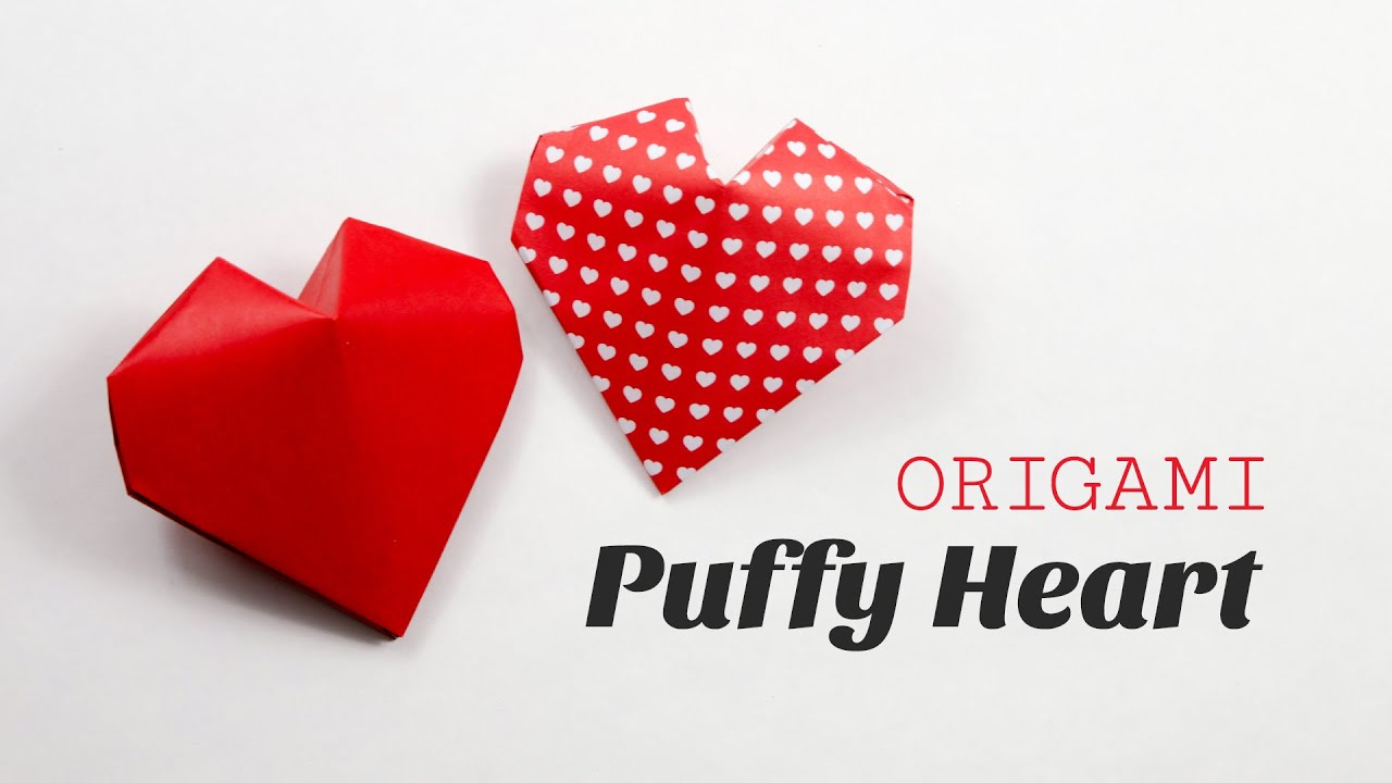 Puffy Heart Origami Origami Puffy Heart Instructions 3d Paper Heart Diy Paper Kawaii