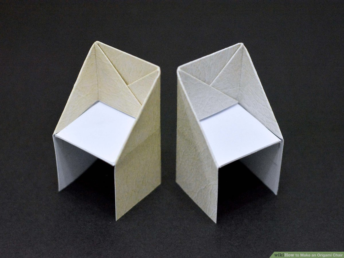 Rectangle Origami Paper How To Make An Origami Chair 13 Steps With Pictures Wikihow