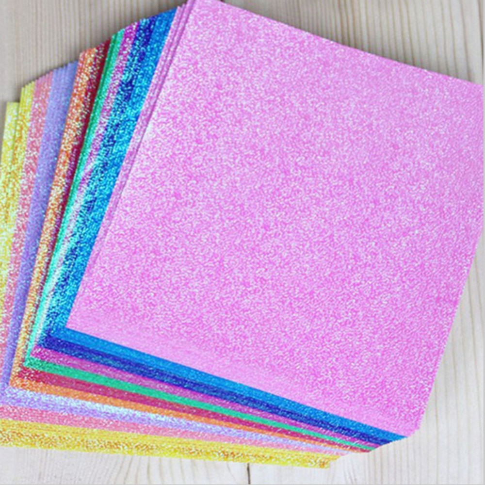 Rectangle Origami Paper Us 132 20 Off50pcset Squarerectangle Origami Paper Single Side Shining Folding Solid Color Glitter Papers Kids Diy Scrapbooking Hand Crafts In