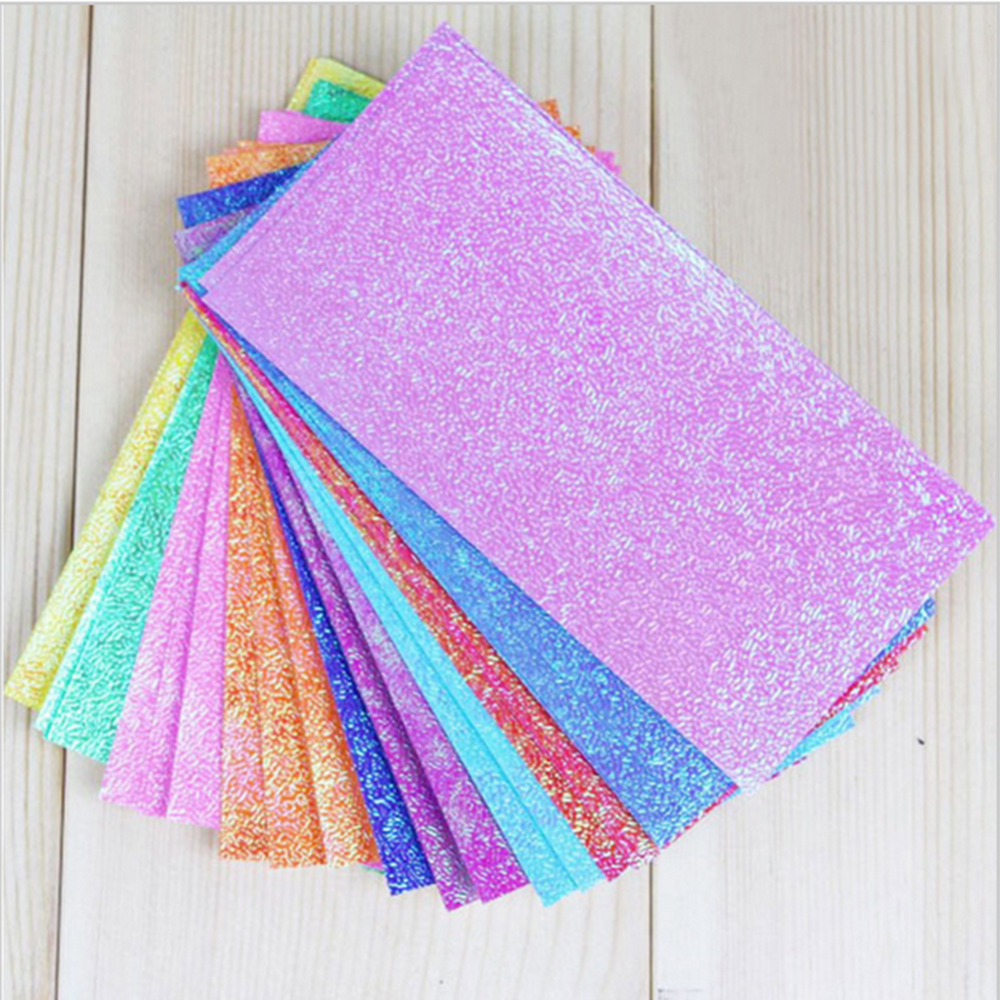 Rectangle Origami Paper Us 179 Diy Scrapbooking Craft 50pcsset Square Rectangle Origami Paper Single Side Shining Folding Solid Color Papers Kids Handmade In Cutting
