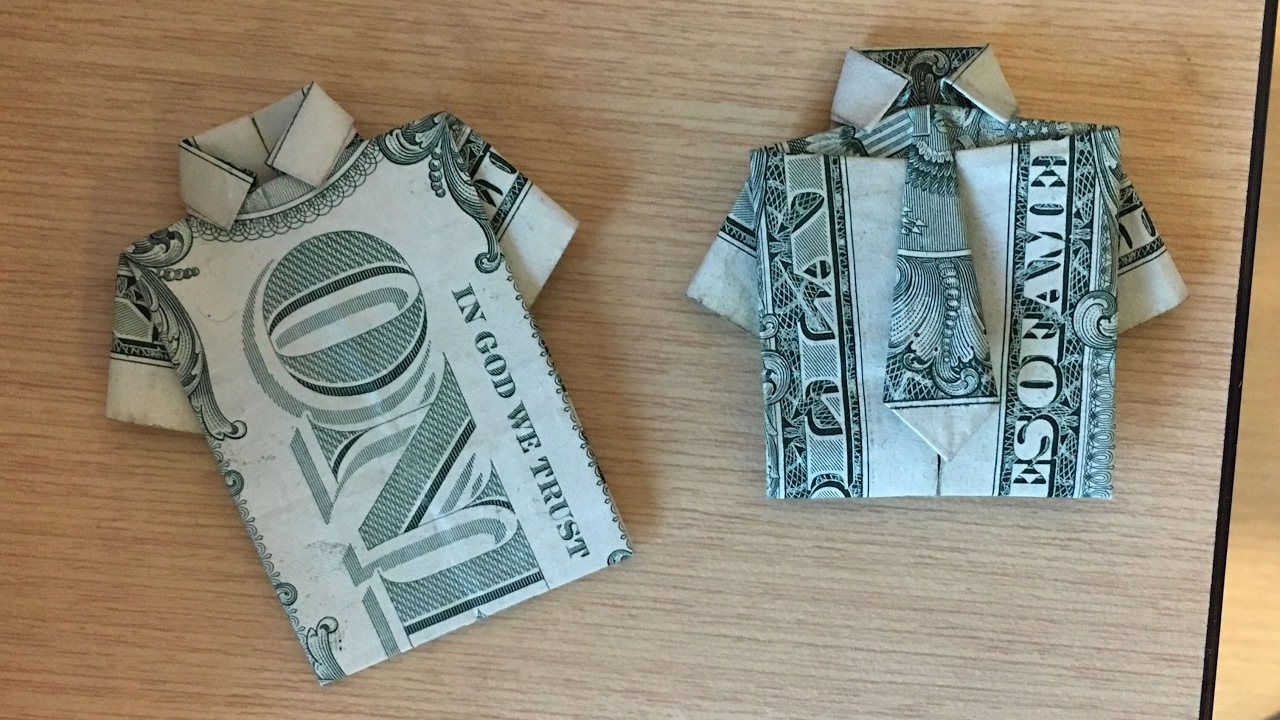 Shirt Origami Dollar Fold Dollar Bills Into Shirts