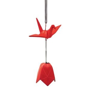 Simple Origami Crane Origami Crane Wind Bell Iwachu Ironware Cast Iron Red Bird Wind Chime Mobile