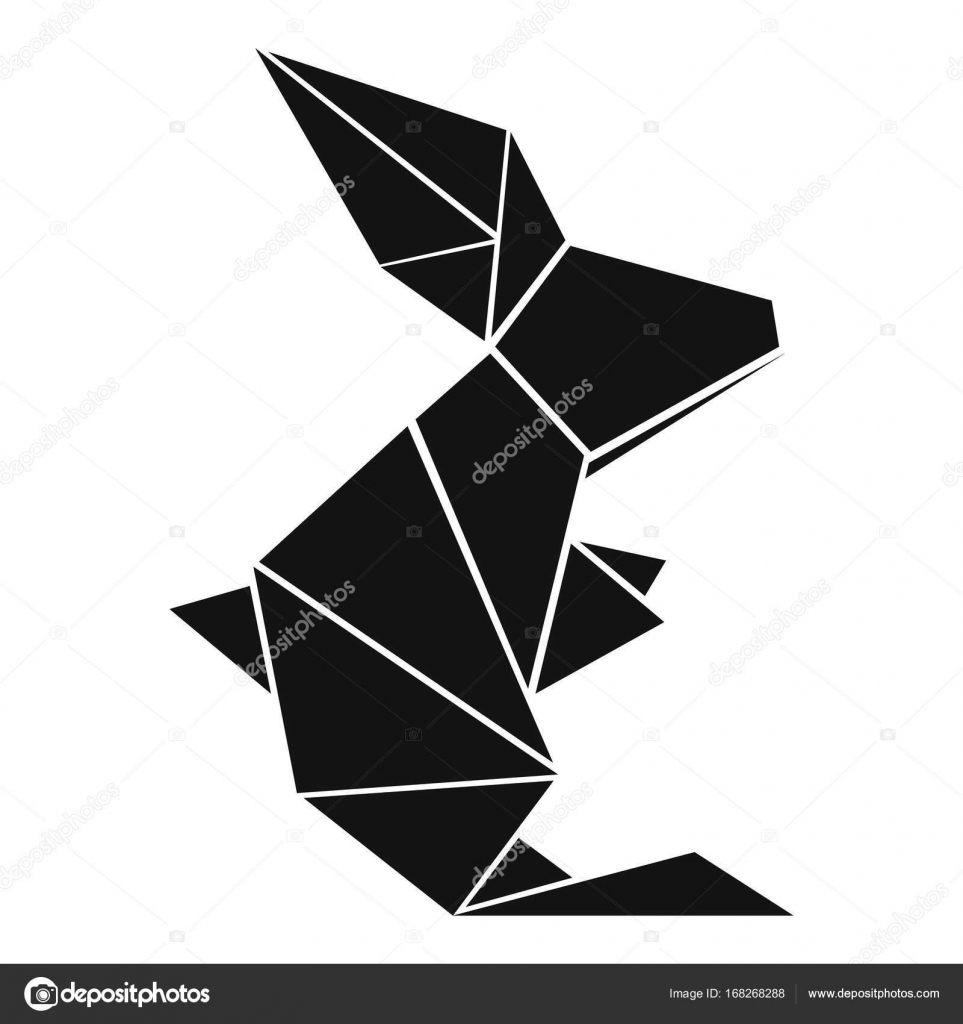 Simple Origami Rabbit Origami Rabbit Icon Simple Black Style Stock Vector Ylivdesign