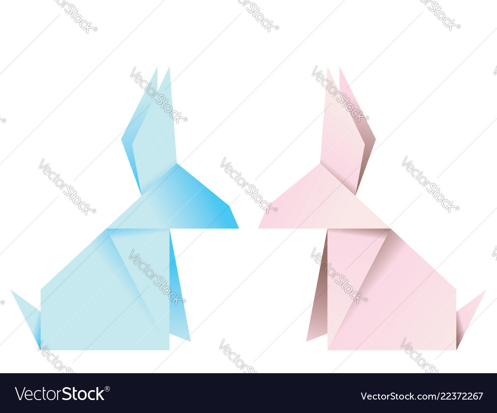 Simple Origami Rabbit Pink Origami Rabbit