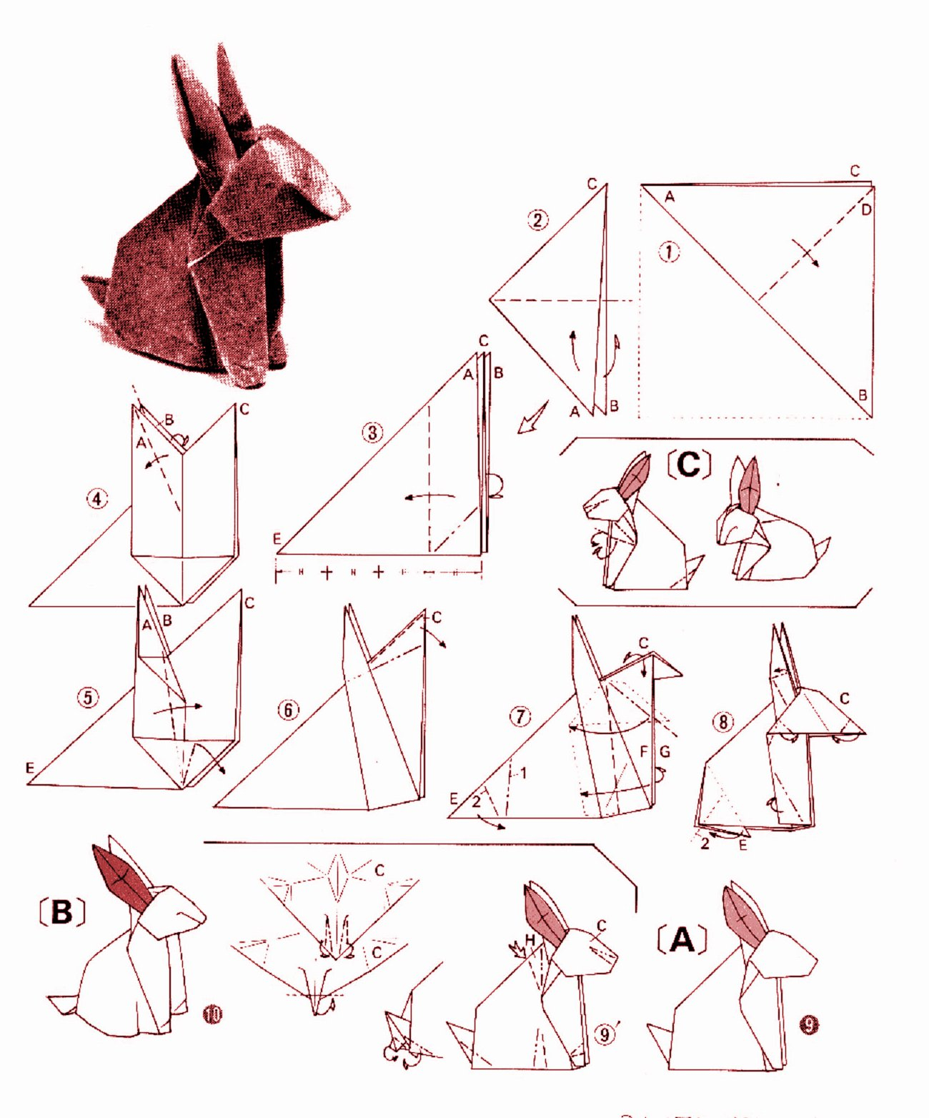 Simple Origami Rabbit Rabbit Akira Yoshizawa Origamiart