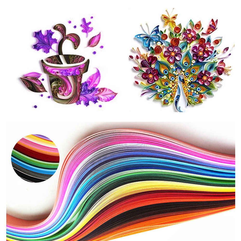 Solid Colored Origami Paper Hot Sale 120 Stripes Quilling Paper 3mm Width Solid Color Origami Paper Diy Hand Craft Decoration Pressure Relief Gift