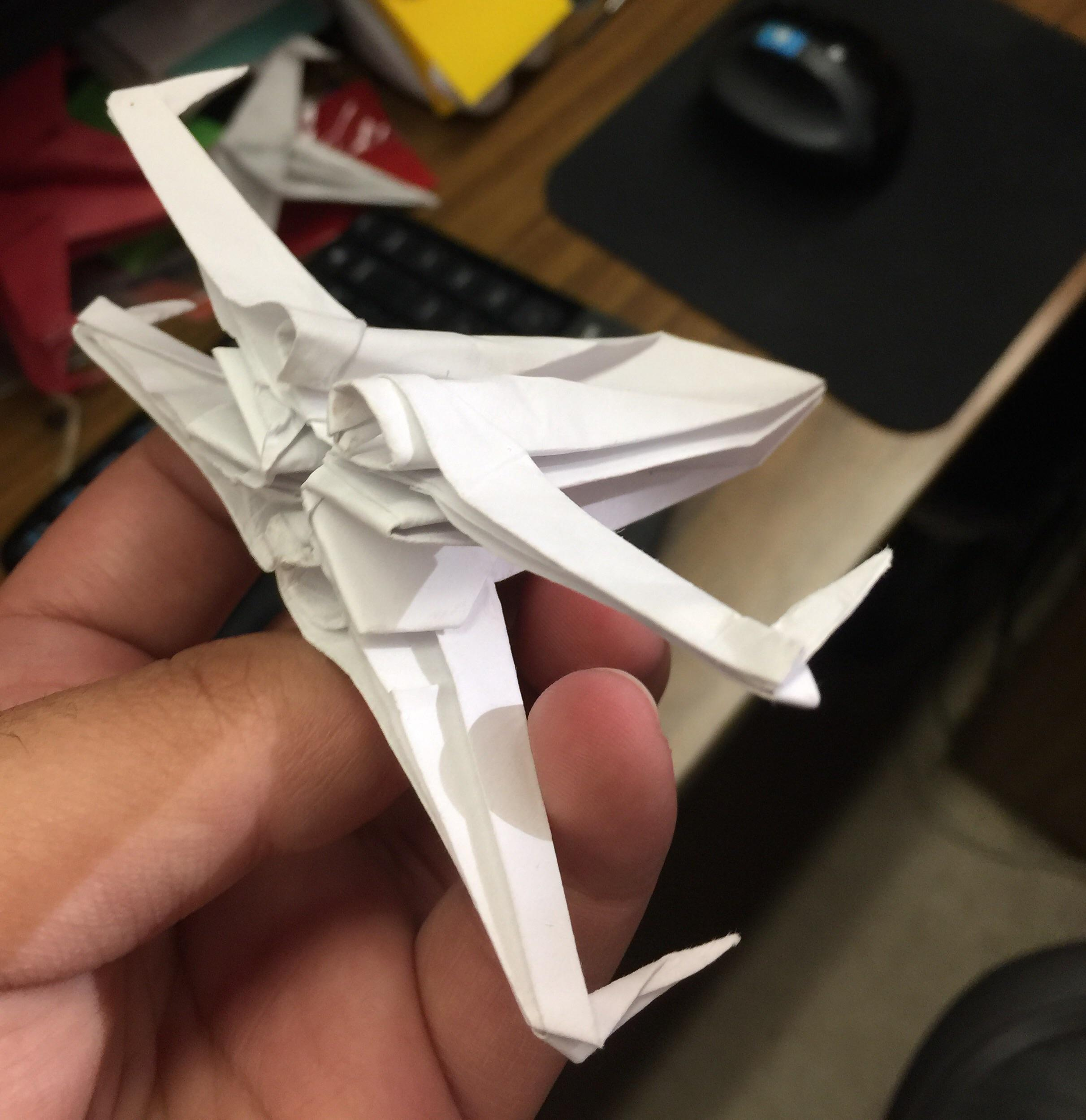Star Wars X Wing Origami Origami X Wing A Person From My Work Made This I Thought It Looked