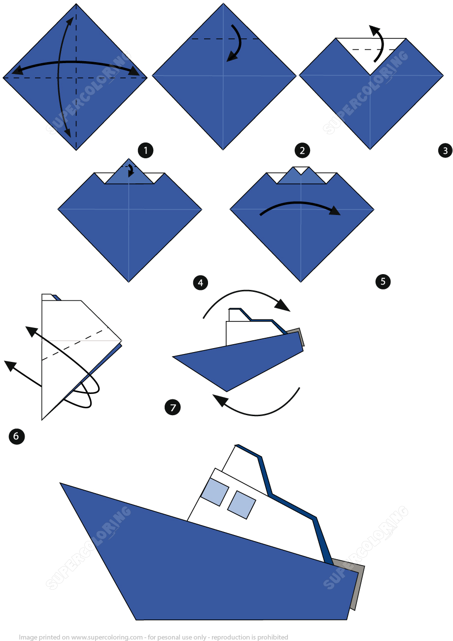 Step By Step Origami Boat How To Make An Origami Boat Step Step Instructions Free