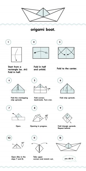 Step By Step Origami Boat Origami Boat Illustrated Instructions On Behance