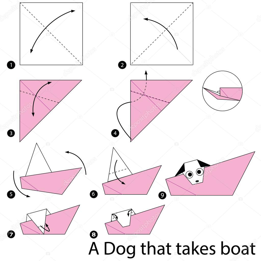 Step By Step Origami Boat Step Step Instructions How To Make Origami A Dog That Takes Boat