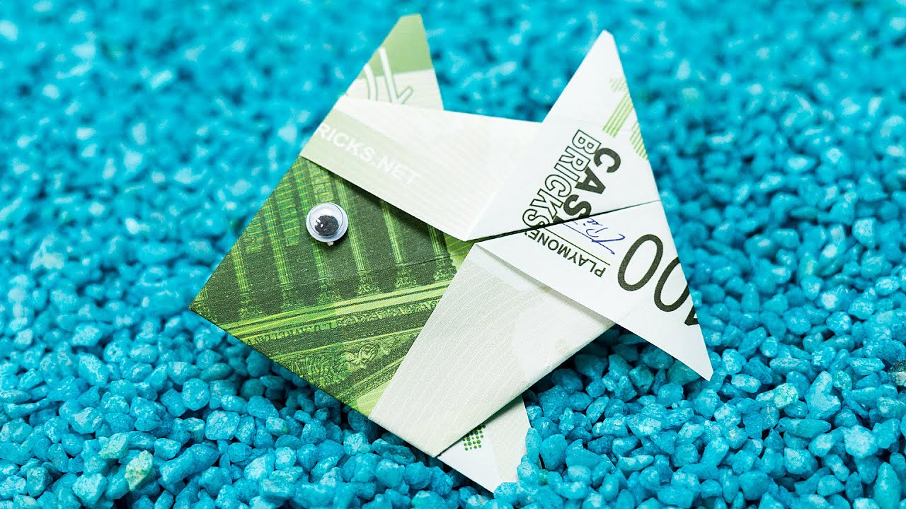 Ten Pound Note Origami Origami Money Fish Folding Diy Money Folding Ideas