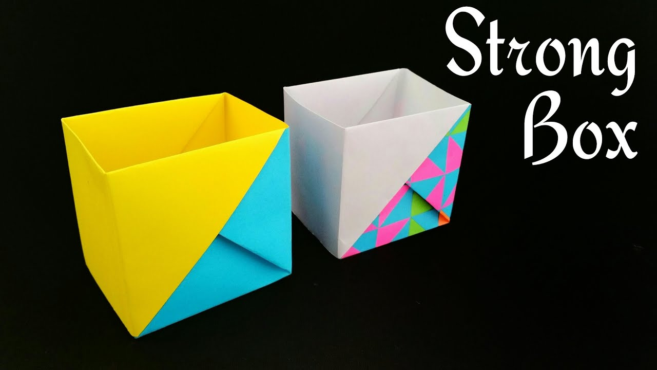 Useful Origami Instructions Strong Dual Tone Box From A4 Paper Useful Origami Tutorial Paper Folds