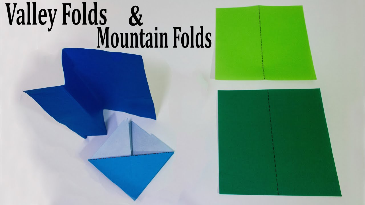 Valley Fold Origami Origami Basics Valley Folds And Mountain Folds Tutorial